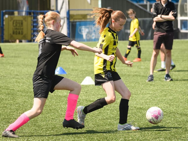 Girls' football action from the Havant & Waterlooville Summer Tournament. Picture: Keith Woodland (030621-61)