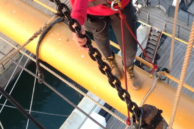 Connie Sheeran is a Historic Ship Rigger at the NMRN. Connie believes that the sky is the limit for women, being the only female worker on HMS Warrior, Connie says that size and strength doesn’t matter if you are confident in your skills and technique.