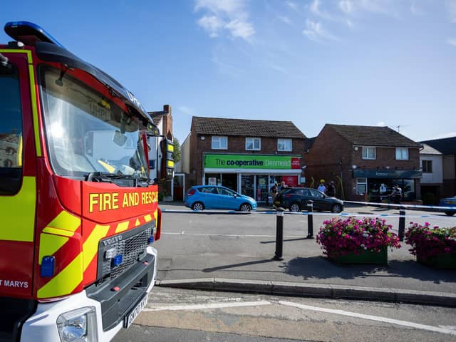 A fire has damaged the Cooperative shop in Denmead, with multiple fire services in attendance, along with a police exclusion area and road closure.

Pictured - Cooperative shop in Denmead after the fire had been put out.

Photos by Alex Shute