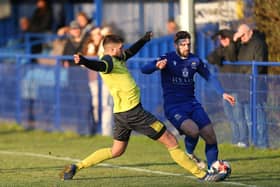 Steve Ramsey, right, added great experience to the Baffins Milton Rovers squad while he was on 'loan' from AFC Portchester.
Picture: Chris Moorhouse