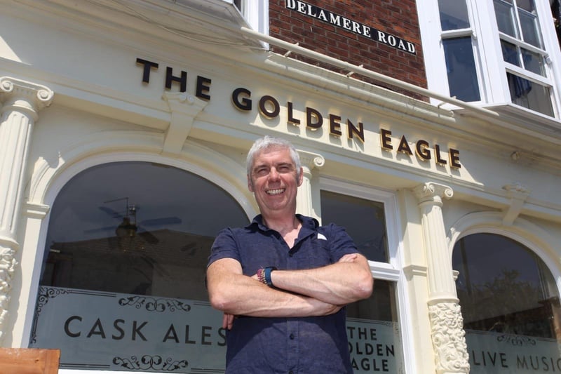 The Golden Eagle pub in Delamere Road in Southsea has a beer garden.