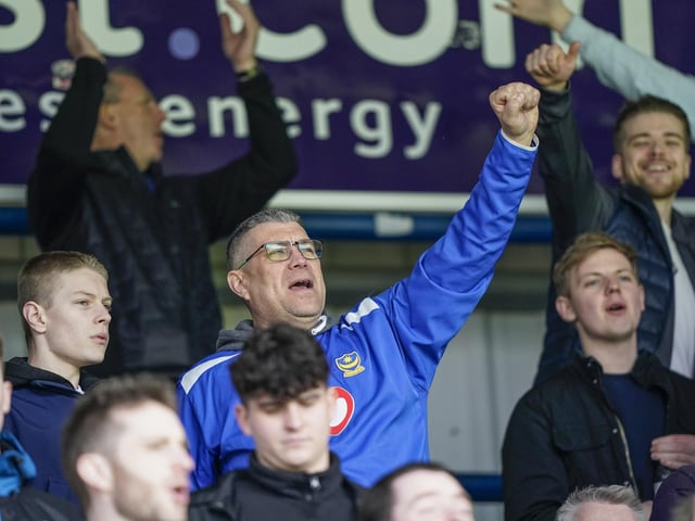 The travelling Pompey fans were in good voice throughout their trip to Wycombe's Adams Park