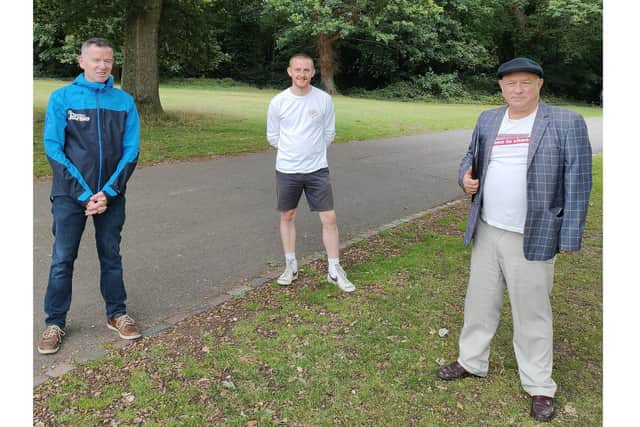 Harrison Read, 23, has filmed a documentary about cycling and mental health. Pictured: Harrison, middle, with Southampton City Council member for stronger communities, Cllr Dave Shields, and Cllr Steve Leggett, who covers green city and place for Southampton