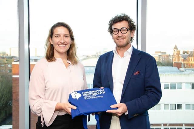 Director Pierre Failler and sailor Dee Caffari MBE at the launch of the Centre for Blue Governance.