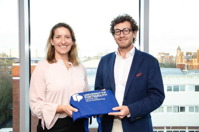 Director Pierre Failler and sailor Dee Caffari MBE at the launch of the Centre for Blue Governance.
