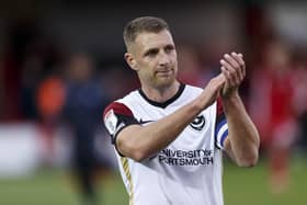 Lee Brown had mixed emotions following Pompey's 2-2 draw at Accrington. Picture: Daniel Chesterton/phcimages.com