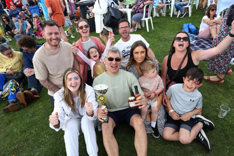 Competition winner Michael Hunt, pictured with his family