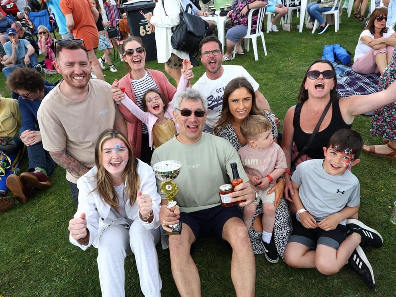 Competition winner Michael Hunt, pictured with his family