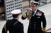 Admiral Sir Ben Key pictured on the deck HMS Victory where he was formally appointed as the new First Sea Lord.