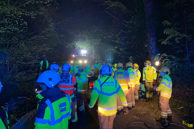 Emergency services at the scene of the crash. Picture: Hants Road Policing via Twitter