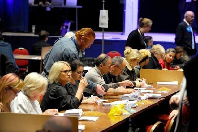 The count at Portsmouth City Council's election earlier this month. Picture: Sarah Standing (040523-7735)