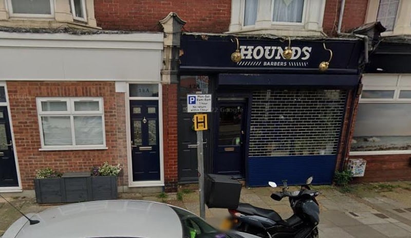 Hounds Barber, Southsea, has a Google rating of 4.9 with 132 reviews.