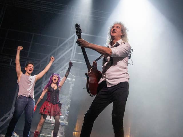 Brian May makes an appearance at the performance of We Will Rock You at the Kings Theatre, Southsea last night. Picture: Habibur Rahman