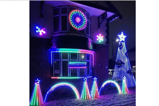 Kelly and Myles Semmens from Cosham raised more than £1,000 for Home Start Portsmouth by holding daily Christmas light shows outside their home