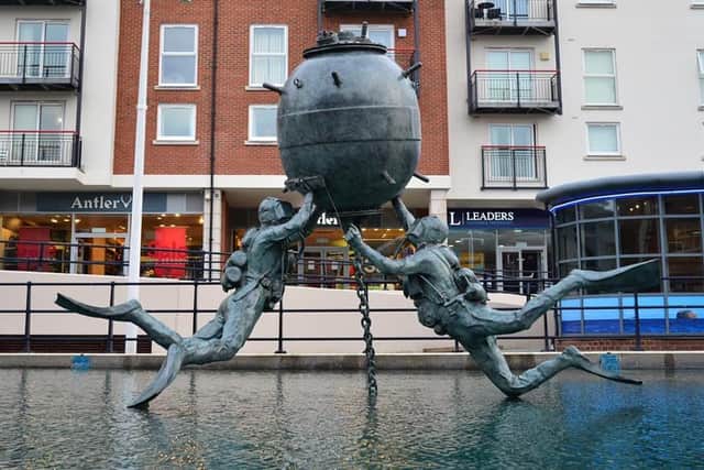 The new Vernon memorial honouring that has been installed at Gunwharf Quays.
