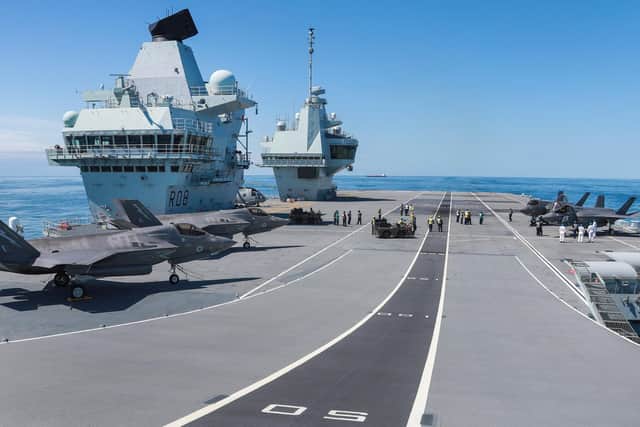 The F-35s on the deck of HMS Queen Elizabeth. Photo: Royal Navy