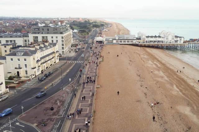 Portsmouth City Council footage of Southsea seafront on Saturday, January 9