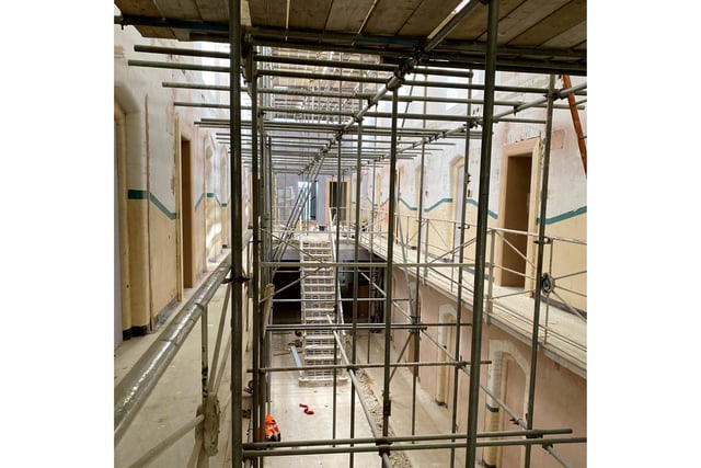 Part of a series of pictures inside Kingston Prison taking during work to redevelop the building as a residential block in 2021-22 - 'Old Portsmouth Gaol'. Picture by Grant Capstick Photography