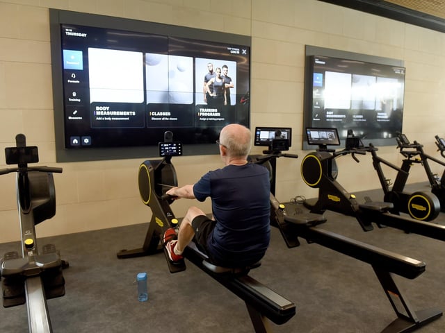 The rowing machines have the screens connected to them so that people can have competitions with each other as well as create an immersive experience.
Picture: Sarah Standing