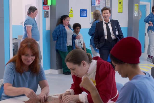 A still from Hard Cell, with Catherine Tate playing Marco, the prison guard. Picture by Leopard Pictures/Netflix