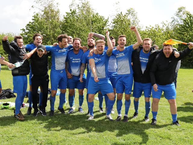 Milton Rovers celebrate after winning the City of Portsmouth Sunday League Division 1 title earlier this season. Picture: Kevin Shipp