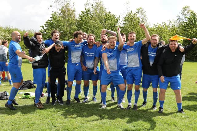 Milton Rovers celebrate after winning the City of Portsmouth Sunday League Division 1 title earlier this season. Picture: Kevin Shipp