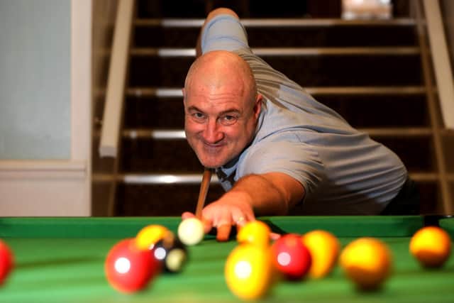 Andy Jacques, 54, is playing pool for 24 hours to raise money for charity.
Picture: Sam Stephenson