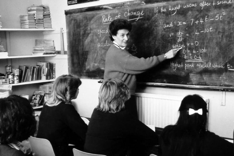 Mrs Campbell teaching form Ic in 1980 at Mayville High School