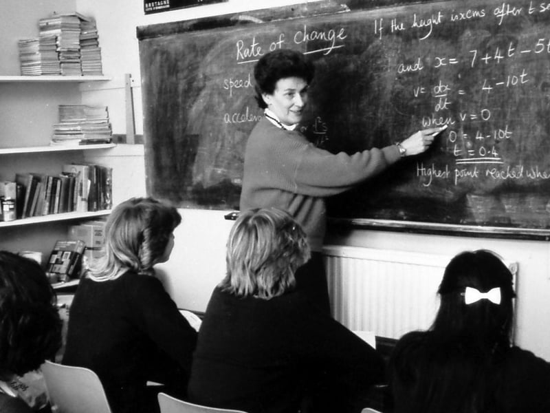 Mrs Campbell teaching form Ic in 1980 at Mayville High School