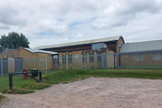 The new fence around the Paulsgrove FC changing rooms, to stop a repeat of the vandalism that has plagued the club in recent times.