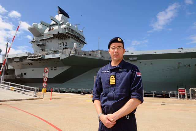 Captain Angus Essenhigh, commanding officer of HMS Queen Elizabeth
Picture: Sarah Standing (020720-877)