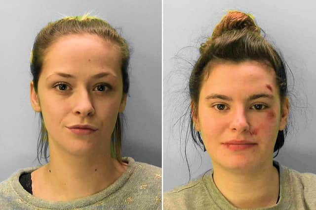 Millie Robinson (left) and Bayleigh Meadows have both been jailed. Picture: Sussex Police