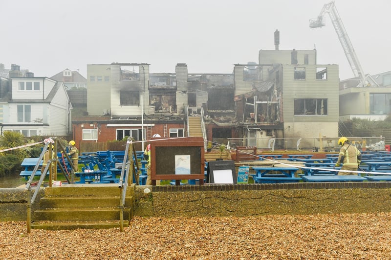 Crews from Fareham, Gosport, Cosham, Portchester, Southsea, Eastleigh, Hightown, Beaulieu, Romsey and Ringwood were called to tackle a significant fire in the roof space of the three-storey Osborne View hotel and restaurant.