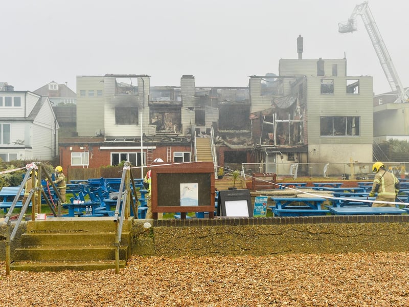 Crews from Fareham, Gosport, Cosham, Portchester, Southsea, Eastleigh, Hightown, Beaulieu, Romsey and Ringwood were called to tackle a significant fire in the roof space of the three-storey Osborne View hotel and restaurant.