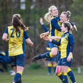 Moneyfields celebrate their Southern Regional League Premier Division title win at Woodley. Picture: Dave Bodymore.