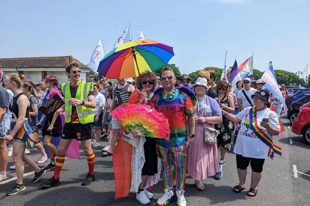 Susan Nottage and Alan Jarvis, who marched together in the parade.