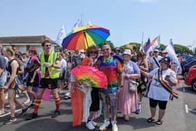 Susan Nottage and Alan Jarvis, who marched together in the parade.