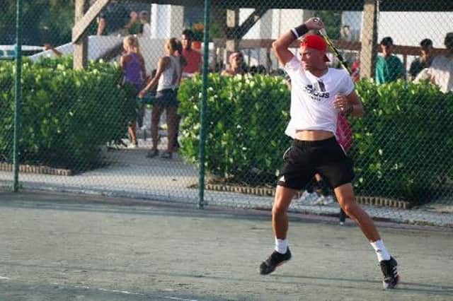 Blu Baker on the courts in sunny Florida.