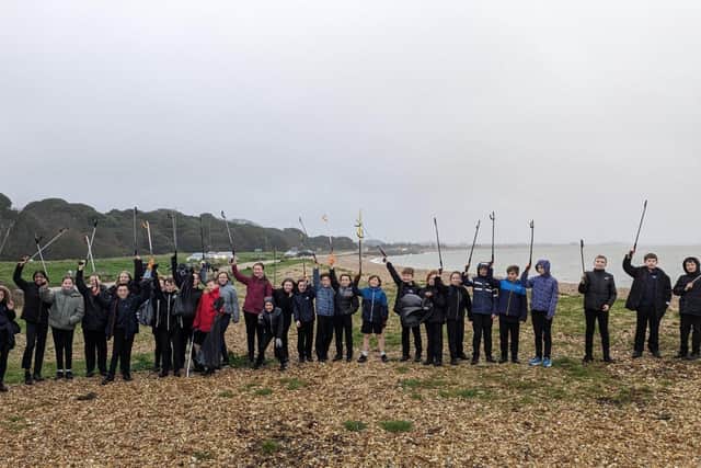 Beach Warriors Conquer the Wind! Bayhouse Students Celebrating a Clean Coastline