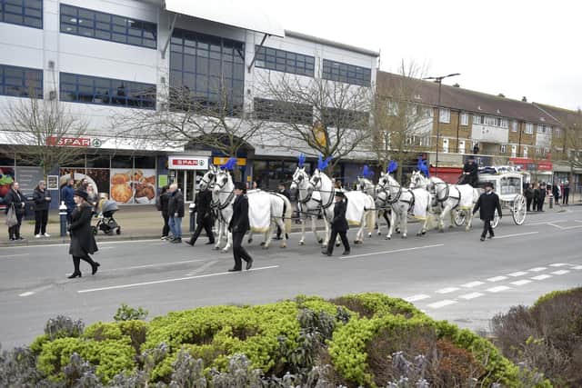 The funeral of Ace Rewcastle from Portsmouth, took place on Friday, February 24, 2023.
Picture: Sarah Standing (240223-9983)