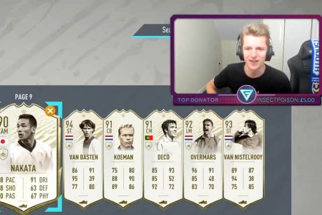 A screenshot of Dan Skeggs' Youtube videos of himself playing FIFA Ultimate Team. Picture: Youtube/ EA Sports