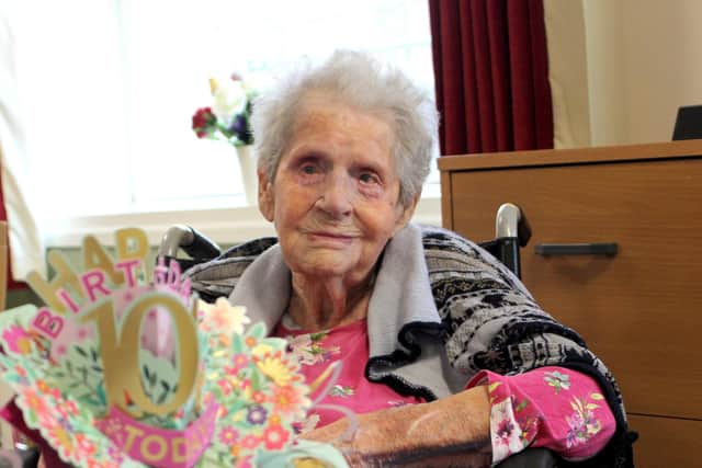 Dorothy Aslett celebrated her 104th birthday on February 3, 2023, at Cosham Court Nursing Home.

Picture: Dharshini Kumar (230223-2685) 
