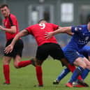 Charlie Williamson on the ball for Baffins during their Wessex League win against Bournemouth Poppies. Picture: Chris Moorhouse