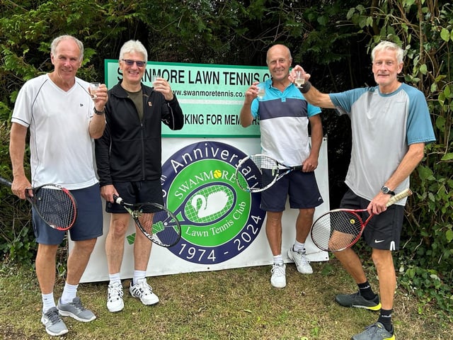 Swanmore Men’s Masters Champions from left: Ron Davis, Mike Boyd, Stuart Doherty and Geoff Tarvin.