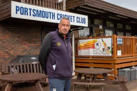 Portsmouth CC chairman Rick Marston outside the pavilion at St Helens. Picture: Habibur Rahman