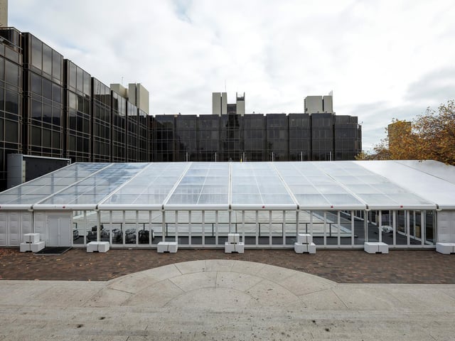 Construction of ice rink in Guildhall Square, Portsmouth. Picture: Chris Moorhouse (161124-27)