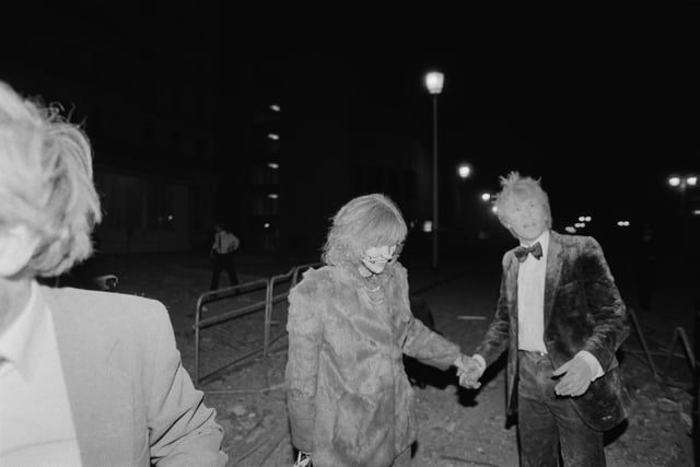 Injured guests leave the Grand Hotel in Brighton, after a bomb attack by the IRA, 12th October 1984. British Prime Minister Margaret Thatcher and many other politicians were staying at the hotel during the Conservative Party conference. Five people were killed and over thirty injured in the attack. (Photo by John Downing/Getty Images)