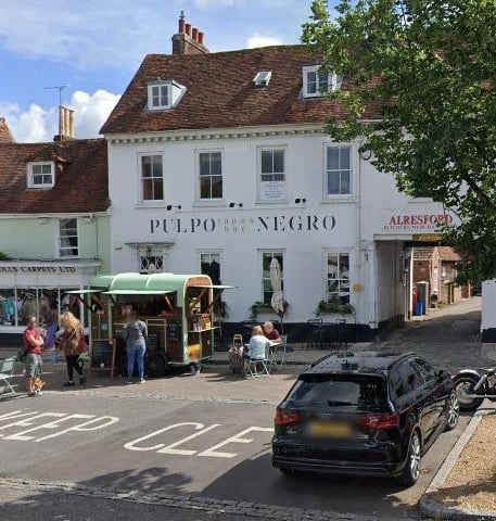 Pulpo Negro, in New Alresford, serves authentic Spanish tapas, which is paired with regional wine. The name of the restaurant translates to 'Black Octopus.'