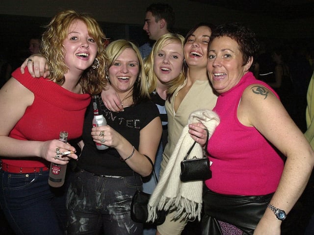 Clubbers having fun at the Pyramids Night Club on Southsea Sea Front in the 00s.