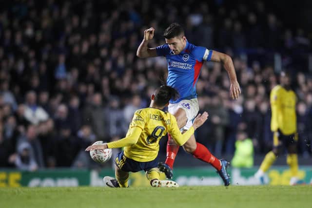 Gareth Evans skippered Pompey in their FA Cup fifth round clash with Arsenal in March. Picture: Joe Pepler